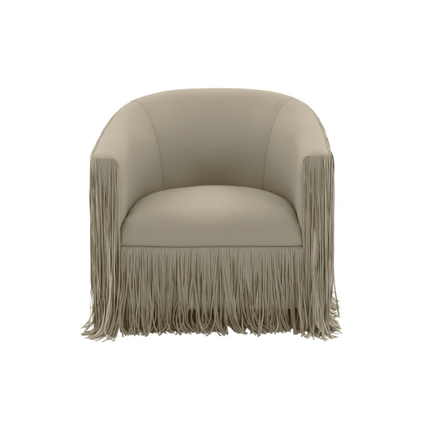 TOV Furniture Shag Performance Vegan Leather Swivel Chair: Luxurious, Easy-Clean Seating for Home or Office Decor Grey TOV-S68328