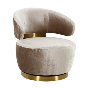 TOV Furniture Austin Upholstered Swivel Chair - Modern Faux-Shearling Accent with 360° Swivel for Stylish Comfort Champagne TOV-S68386