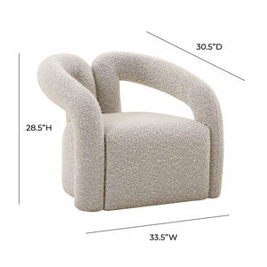 TOV Furniture Jenn Speckled Boucle Accent Chair - Sculptural Comfort, Modern Design, Handmade & Fully Assembled TOV-S68456