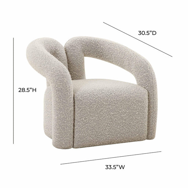 TOV Furniture Jenn Speckled Boucle Accent Chair - Sculptural Comfort, Modern Design, Handmade & Fully Assembled TOV-S68456