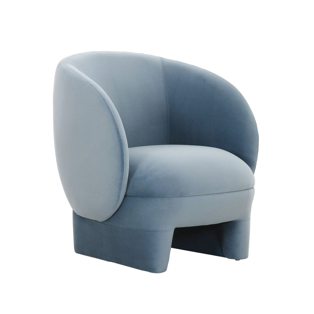 TOV Furniture Kiki Velvet Accent Chair - Charming Curved Design with Plush Seating for a Stylish Home Focal Point Blue TOV-S68549