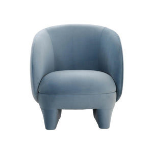 TOV Furniture Kiki Velvet Accent Chair - Charming Curved Design with Plush Seating for a Stylish Home Focal Point Blue TOV-S68549