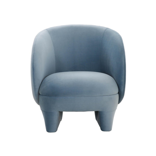 TOV Furniture Kiki Velvet Accent Chair - Charming Curved Design with Plush Seating for a Stylish Home Focal Point Blue TOV-S68549