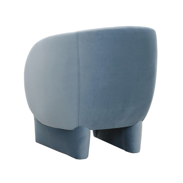 TOV Furniture Kiki Velvet Accent Chair - Charming Curved Design with Plush Seating for a Stylish Home Focal Point Blue TOV-S68549