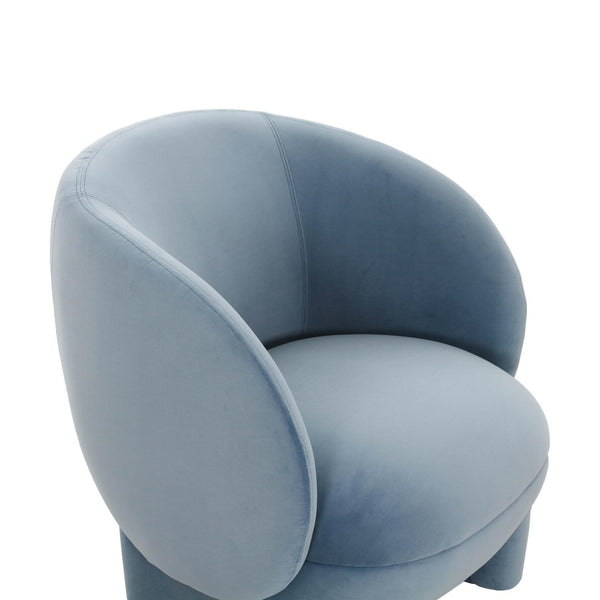 TOV Furniture Kiki Velvet Accent Chair - Charming Curved Design with Plush Seating for a Stylish Home Focal Point Blue TOV-S68549