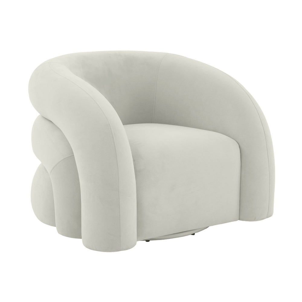 TOV Furniture Slipper Upholstered Swivel Chair - Plush Comfort with Modern Style for Cozy Living Room Accents TOV-S68573