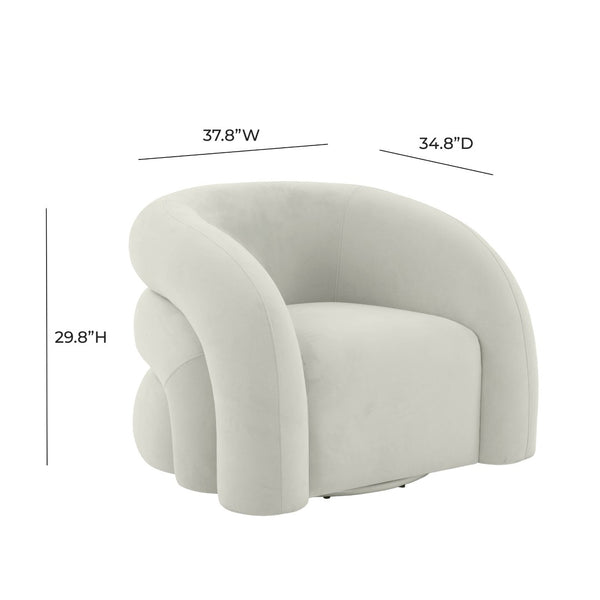 TOV Furniture Slipper Upholstered Swivel Chair - Plush Comfort with Modern Style for Cozy Living Room Accents TOV-S68573