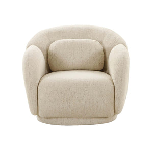 TOV Furniture Misty Boucle Accent Chair: Cozy Mid-Century Modern Comfort with Plush Texture for Your Space Cream TOV-S68615