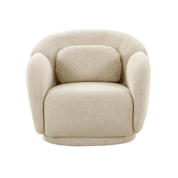 TOV Furniture Misty Boucle Accent Chair: Cozy Mid-Century Modern Comfort with Plush Texture for Your Space Cream TOV-S68615