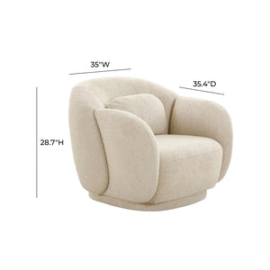 TOV Furniture Misty Boucle Accent Chair: Cozy Mid-Century Modern Comfort with Plush Texture for Your Space Cream TOV-S68615