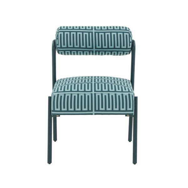TOV Furniture Jolene Green Patterned Linen Accent Chair - Modern Pop-Art Design with Luxe Upholstery & Iron Legs TOV-S68618