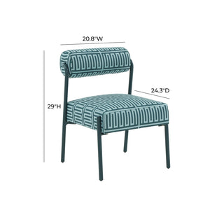 TOV Furniture Jolene Green Patterned Linen Accent Chair - Modern Pop-Art Design with Luxe Upholstery & Iron Legs TOV-S68618