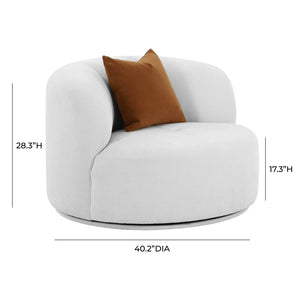 TOV Furniture Fickle Grey Velvet Swivel Chair – Modern Elegance with 360° Rotation for Versatile Living Spaces TOV-S68666