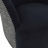 Reese Black Velvet Swivel Chair TOV-S68764 TOV Furniture