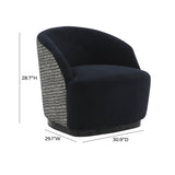 Reese Black Velvet Swivel Chair TOV-S68764 TOV Furniture