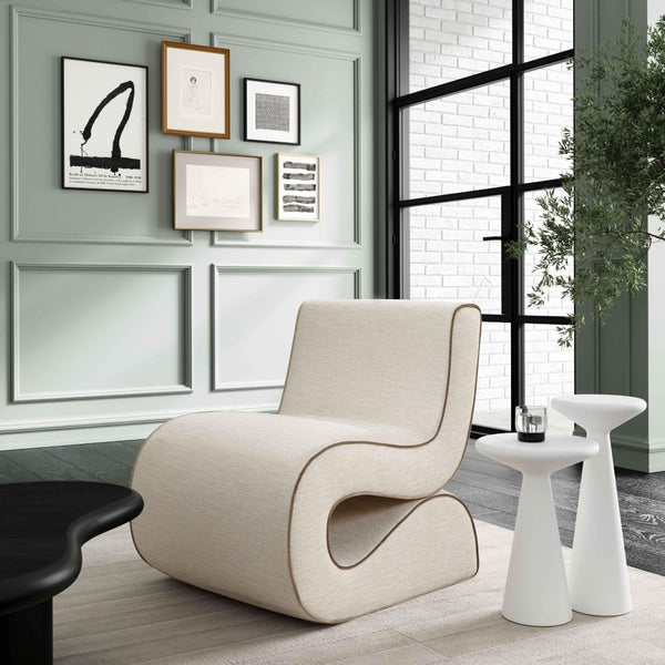 TOV Furniture Senna Accent Chair - Modern Sculptural Design with Soft Boucle Upholstery for Effortless Style Upgrade Cream TOV-S68811