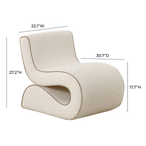TOV Furniture Senna Accent Chair - Modern Sculptural Design with Soft Boucle Upholstery for Effortless Style Upgrade Cream TOV-S68811