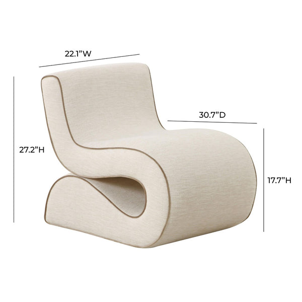 TOV Furniture Senna Accent Chair - Modern Sculptural Design with Soft Boucle Upholstery for Effortless Style Upgrade Cream TOV-S68811