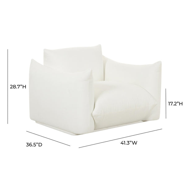 TOV Furniture Saint Tropez Pearl Plush Armchair - Elegant Performance Fabric Chair for Modern Living Spaces TOV-S68847