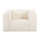 Tarra Fluffy Oversized Cream Corduroy Armchair TOV-S68883 TOV Furniture