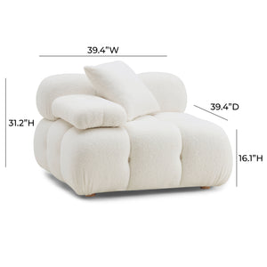 Calliope Cream Vegan Shearling Modular Corner Chair TOV-S68919 TOV Furniture