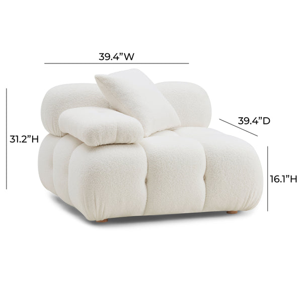 Calliope Cream Vegan Shearling Modular Corner Chair TOV-S68919 TOV Furniture