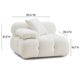 Calliope Cream Vegan Shearling Modular Corner Chair TOV-S68919 TOV Furniture