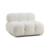 Calliope Cream Vegan Shearling Modular Armless Chair TOV-S68920 TOV Furniture