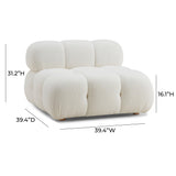 Calliope Cream Vegan Shearling Modular Armless Chair TOV-S68920 TOV Furniture