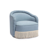 Pamela Faded Blue Recycled Fabric Tassel Lounge Chair TOV-S68983 TOV Furniture