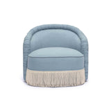 Pamela Faded Blue Recycled Fabric Tassel Lounge Chair TOV-S68983 TOV Furniture