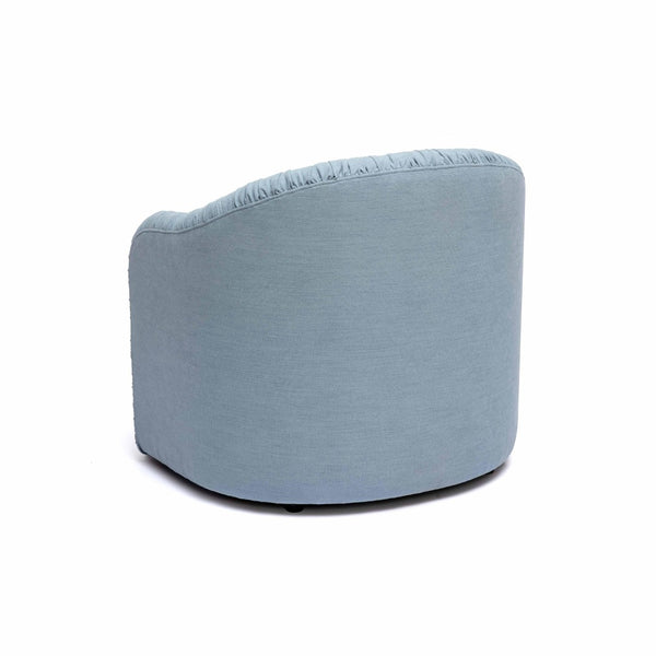 TOV Furniture Pamela Faded Blue Upcycled Fabric Lounge Chair - Luxurious Tassel Design for Sustainable Living Spaces TOV-S68983