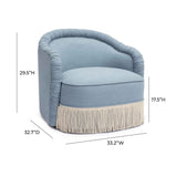 Pamela Faded Blue Recycled Fabric Tassel Lounge Chair TOV-S68983 TOV Furniture