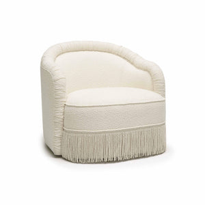 Pamela Cream Boucle Tassel Lounge Chair TOV-S68984 TOV Furniture