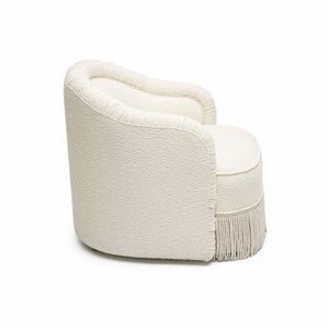TOV Furniture Pamela Cream Boucle Tassel Lounge Chair - Eco-Friendly Comfort with Timeless Elegance & Style TOV-S68984