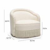 Pamela Cream Boucle Tassel Lounge Chair TOV-S68984 TOV Furniture