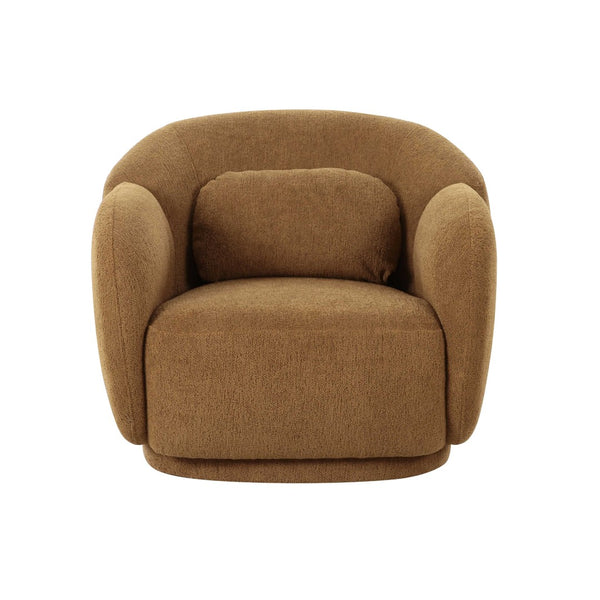 TOV Furniture Misty Boucle Accent Chair: Cozy Mid-Century Modern Comfort with Plush Texture for Your Space Brown TOV-S68988