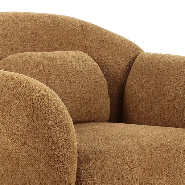 TOV Furniture Misty Boucle Accent Chair: Cozy Mid-Century Modern Comfort with Plush Texture for Your Space Brown TOV-S68988
