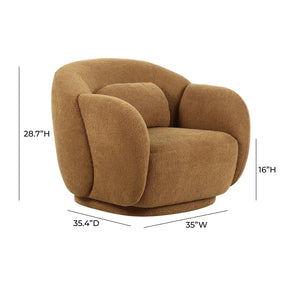 TOV Furniture Misty Boucle Accent Chair: Cozy Mid-Century Modern Comfort with Plush Texture for Your Space Brown TOV-S68988