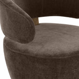 Austin Chocolate Brown Recycled Fabric Swivel Chair TOV-S68990 TOV Furniture