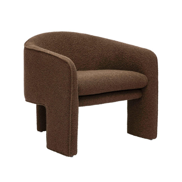 TOV Furniture Marla Boucle Accent Chair - Sculptural Design with Durable Upholstery for Modern Living Spaces Brown TOV-S68997