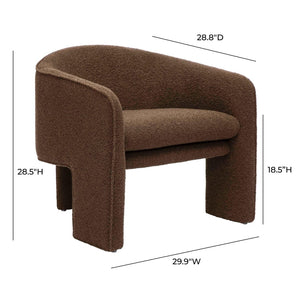 TOV Furniture Marla Boucle Accent Chair - Sculptural Design with Durable Upholstery for Modern Living Spaces Brown TOV-S68997