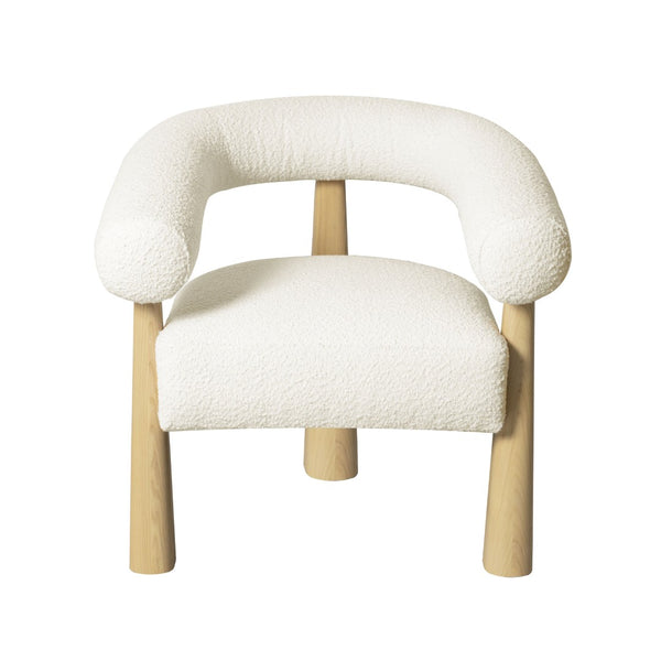 TOV Furniture Spara Performance Boucle Accent Chair - Modern Comfort with Durable Fabric and Timeless Design Cream TOV-S69002
