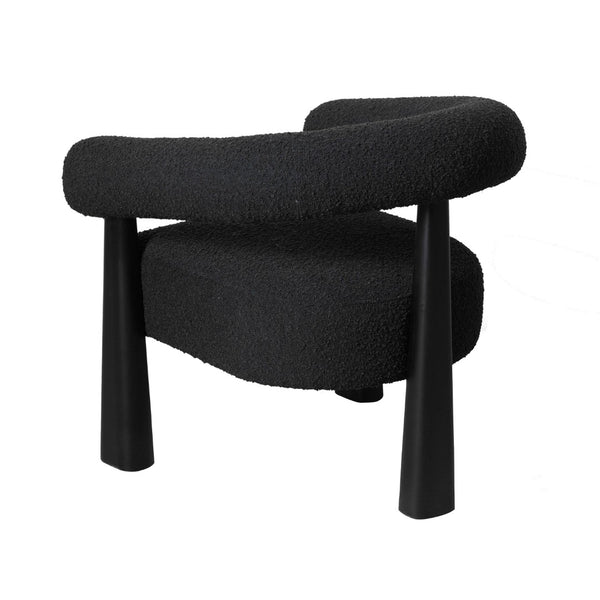 TOV Furniture Spara Performance Boucle Accent Chair - Modern Comfort with Durable Fabric and Timeless Design Black TOV-S69003
