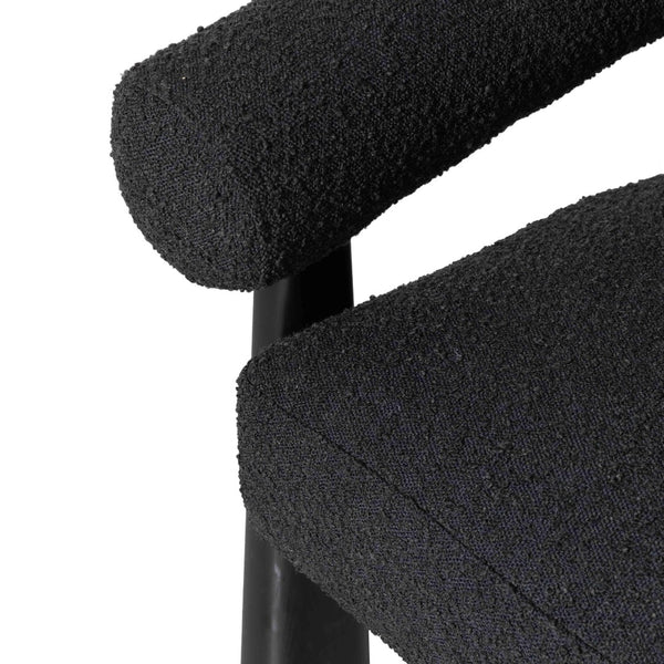 TOV Furniture Spara Performance Boucle Accent Chair - Modern Comfort with Durable Fabric and Timeless Design Black TOV-S69003