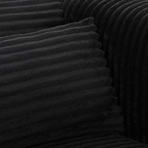 TOV Furniture Tarra Fluffy Oversized Corduroy Armchair - Luxurious Comfort, Easy-Care Fabric & Cozy Design Black TOV-S69011