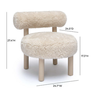 Carmel Natural Vegan Shearling Accent Chair TOV-S69030 TOV Furniture