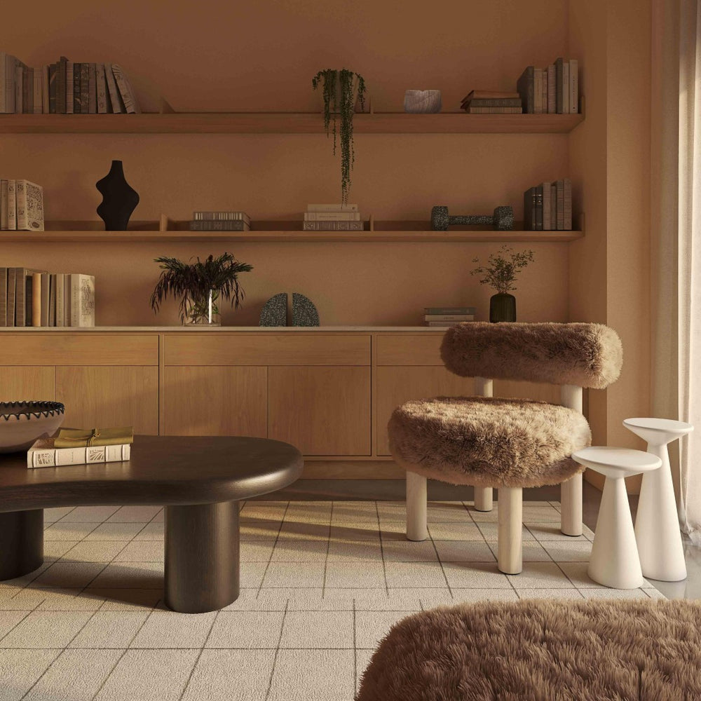 TOV Furniture Carmel Vegan Shearling Accent Chair - Cozy, Handcrafted Comfort for Your Living Room or Bedroom Space Taupe TOV-S69031