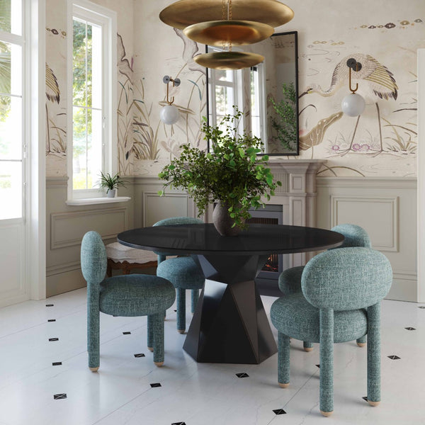 TOV Furniture Manu Nubby Side Chair - Retro-Inspired Comfort with Modern Durability for Stylish Living Spaces Teal TOV-S69032