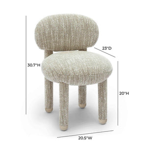 TOV Furniture Manu Nubby Side Chair - Retro-Inspired Comfort with Modern Durability for Stylish Living Spaces Beige TOV-S69033